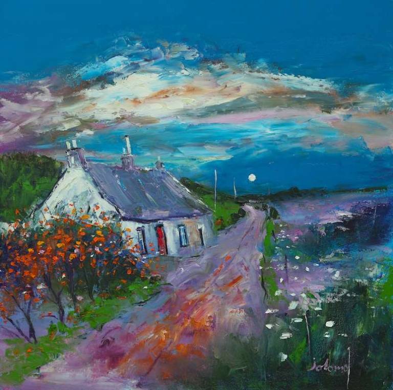 Autumn moonrise Isle of Bute 24x24 - John Lowrie Morrison