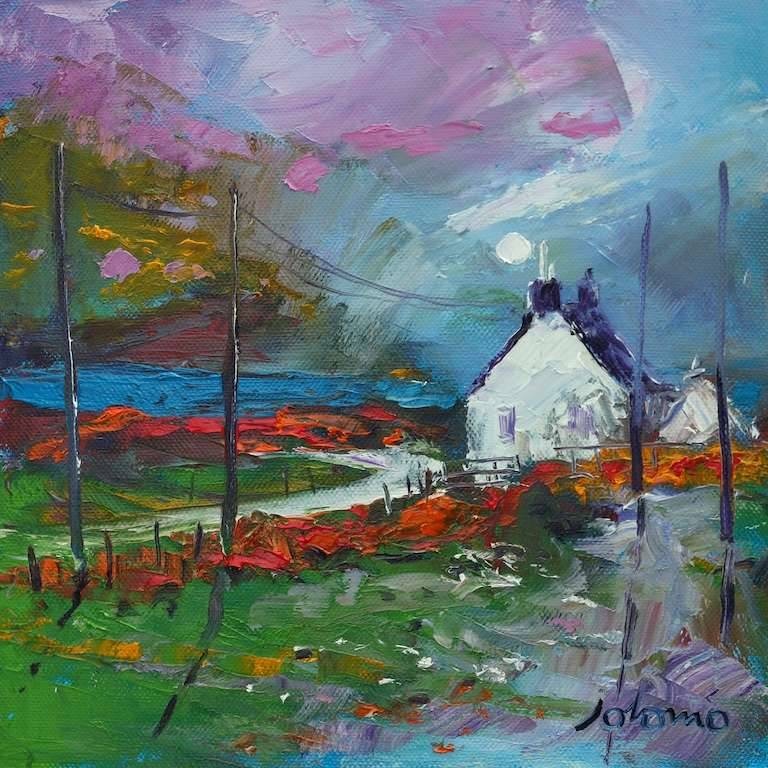 Autumn storm Isle of Bute 10x10 - John Lowrie Morrison