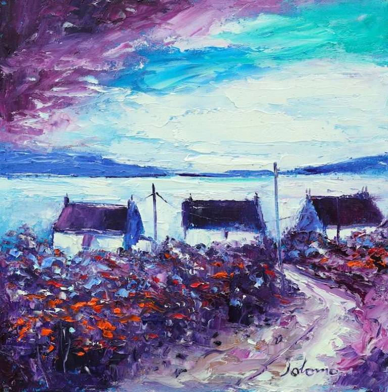 The wee brae to the Bakers Tighnabruaich 12x12 - John Lowrie Morrison