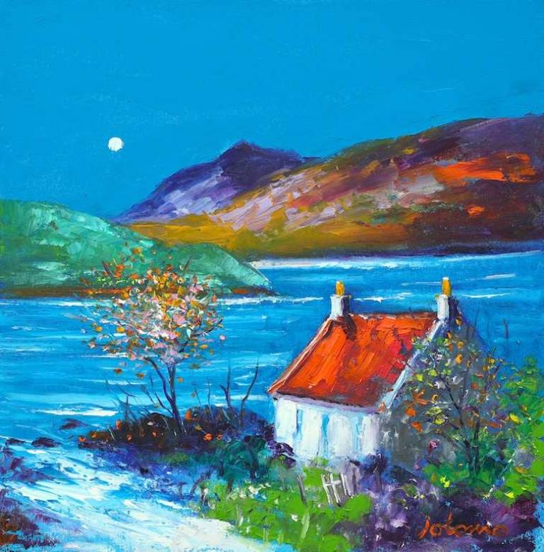 Summer eveninglight Isle of Harris 16x16 - John Lowrie Morrison