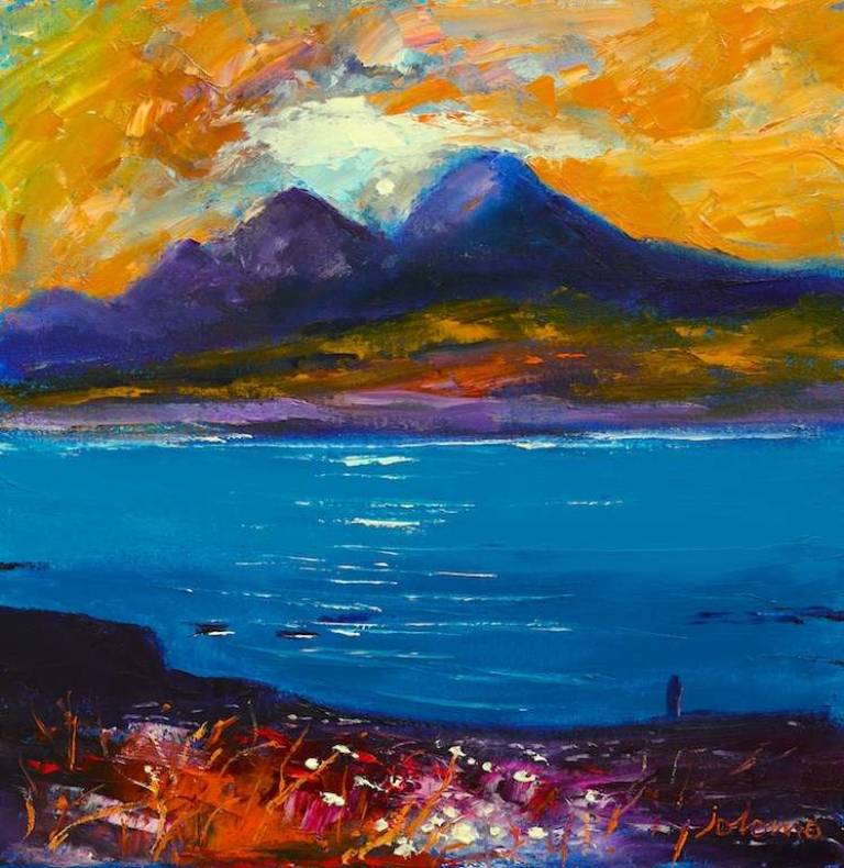 Keills Pier Knapdale - looking to the Paps 16x16 - John Lowrie Morrison