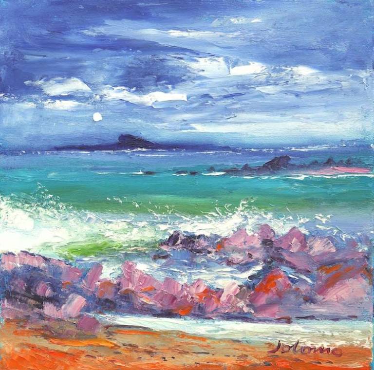 The pink rocks of Iona 12x12 - John Lowrie Morrison