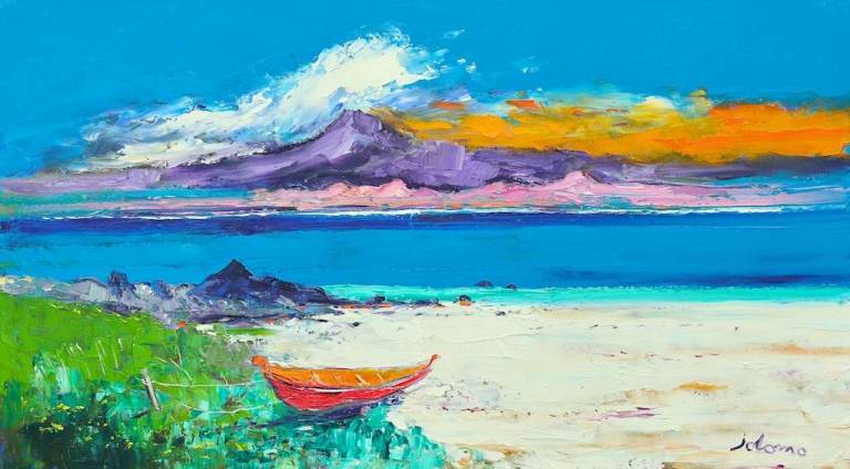 The red boat Iona 18x32 - John Lowrie Morrison