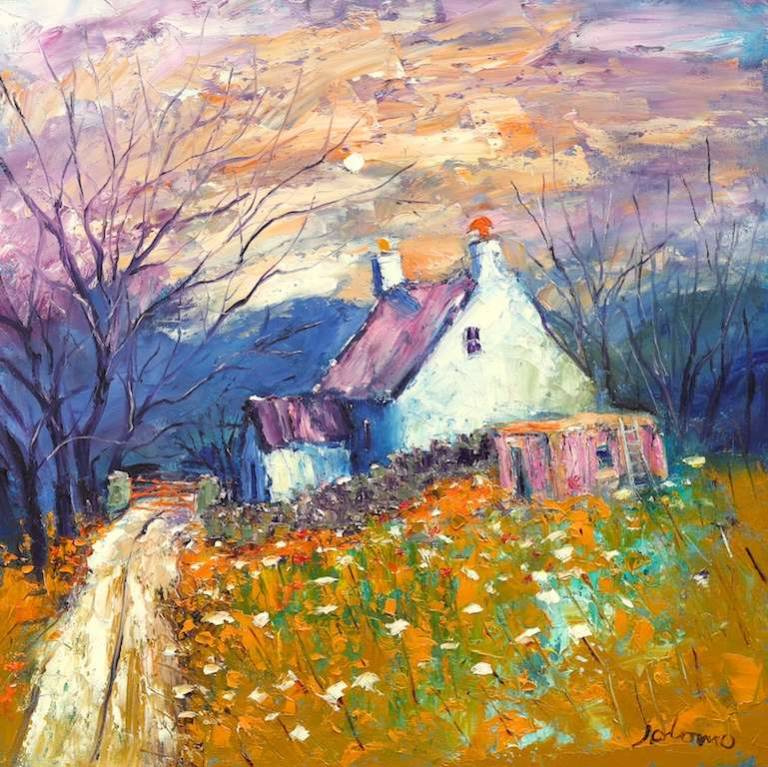 Winter eveninglight Taynish Knapdale 24x24 - John Lowrie Morrison