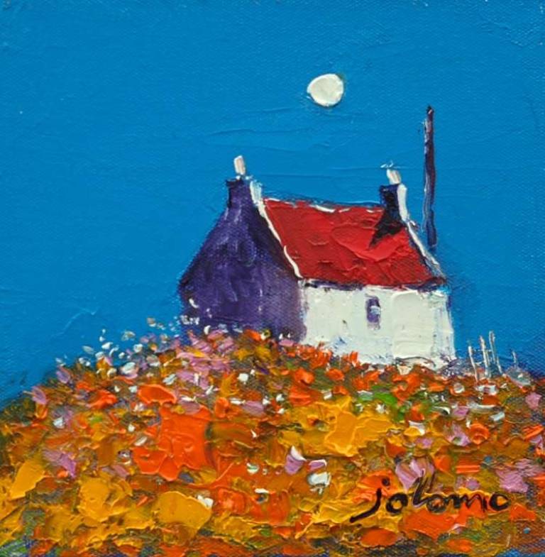 Red roof Isle of Colonsay 6x6 - John Lowrie Morrison