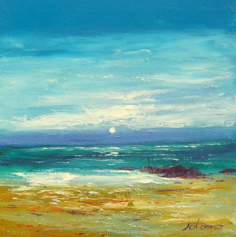 Moonrise over Isle of Iona 16x16 - John Lowrie Morrison