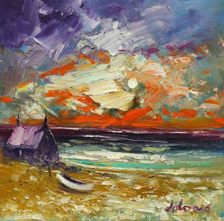 Stormy morninglight Isle of Tiree 12x12 - John Lowrie Morrison