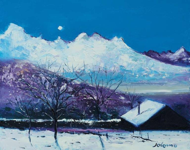 Heavy snowfall Huemoz Vaud Switzerland 16x20 - John Lowrie Morrison