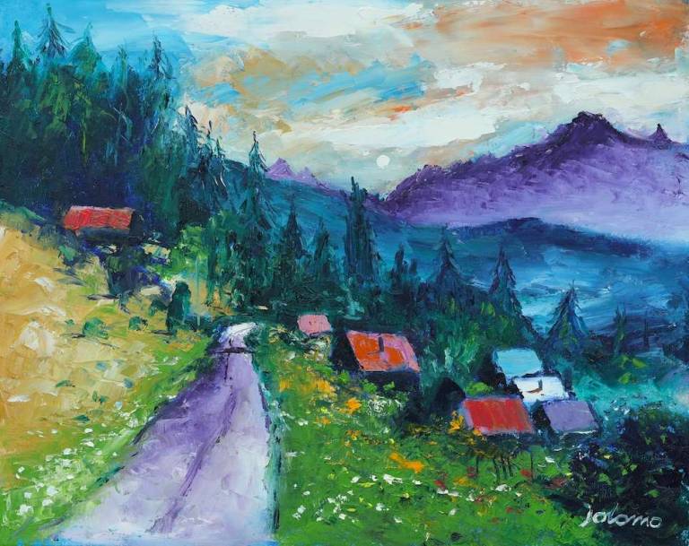 Road to Huemoz Vaud Switzerland 16x20 - John Lowrie Morrison