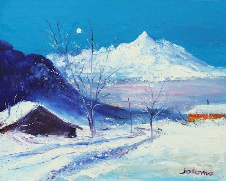 Christmas snow Huemoz Vaud Switzerland 16x20 - John Lowrie Morrison