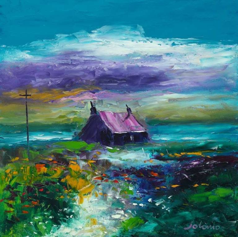 Eveninglight Loch Gruinart Isle of Islay 24x24 - John Lowrie Morrison