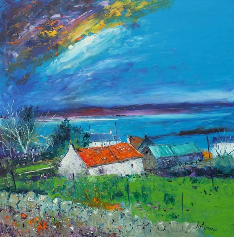 Lagg village Isle of Jura 30x30 - John Lowrie Morrison