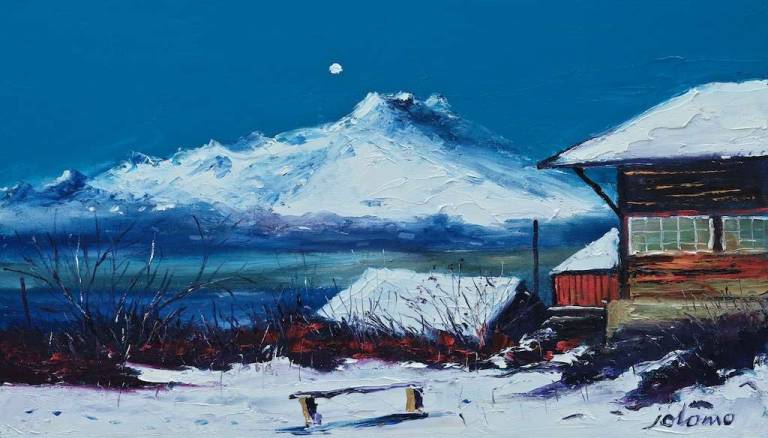 Snowy mist Huemoz Vaud Switzerland 14x24 - John Lowrie Morrison