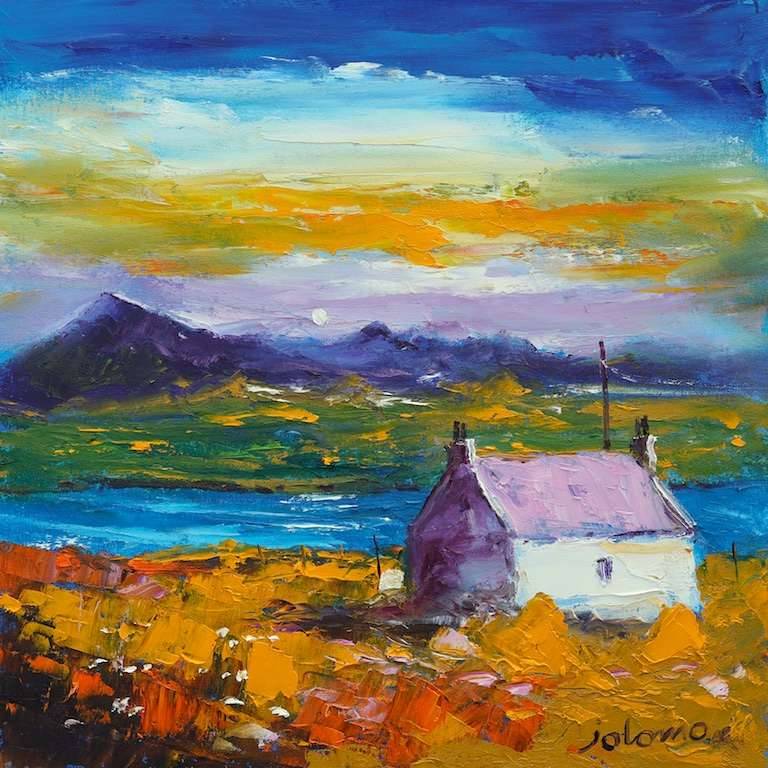 The hills and mountains of Isle of Lewis 16x16 - John Lowrie Morrison