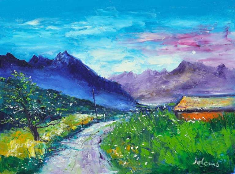 Looking over the valley from Huemoz Switzerland 18x24 - John Lowrie Morrison