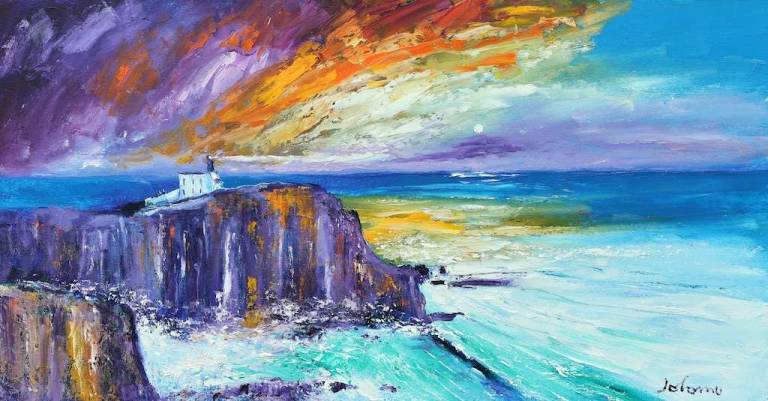 Looking west over The Minch Point Stoer 16x30 - John Lowrie Morrison