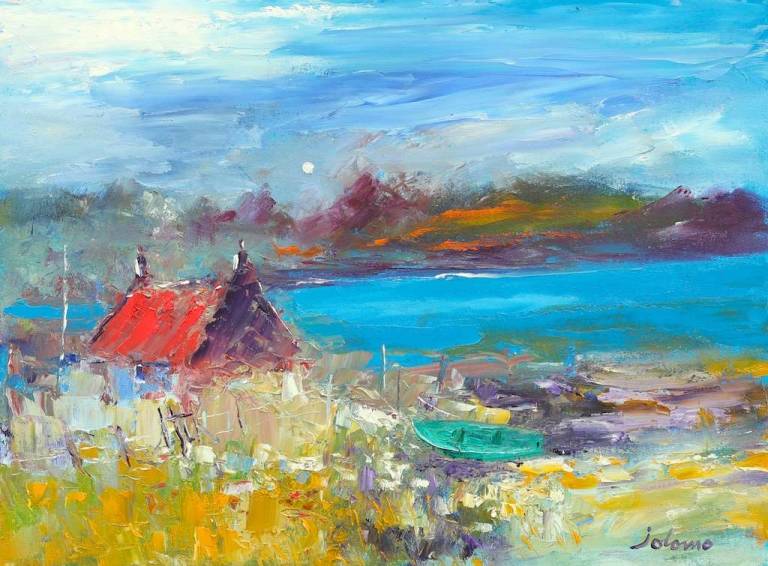 Red roof Loch Scridain Isle of Mull 18x24 - John Lowrie Morrison