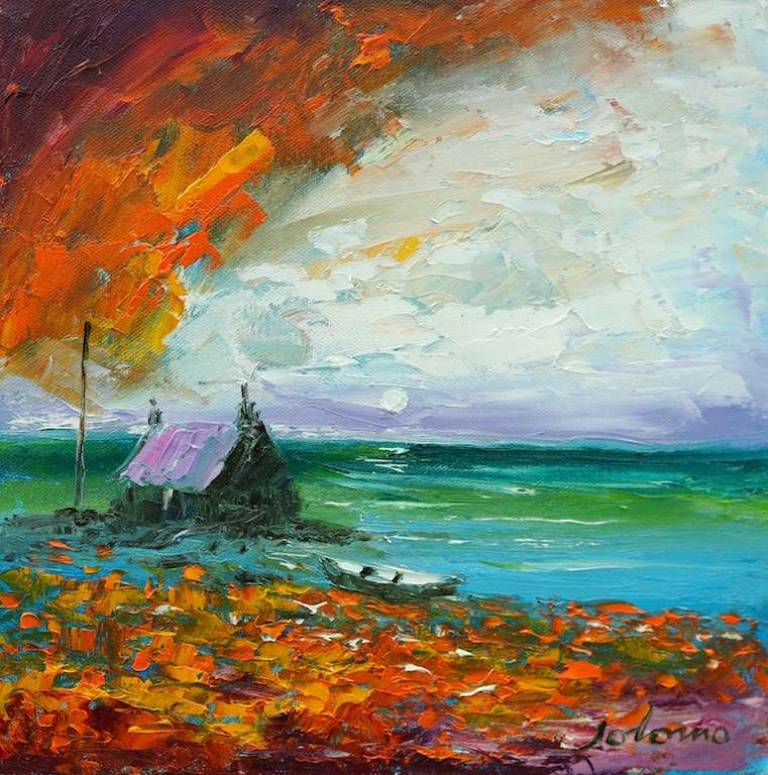 Storm coming in Isle of Tiree 12x12 - John Lowrie Morrison