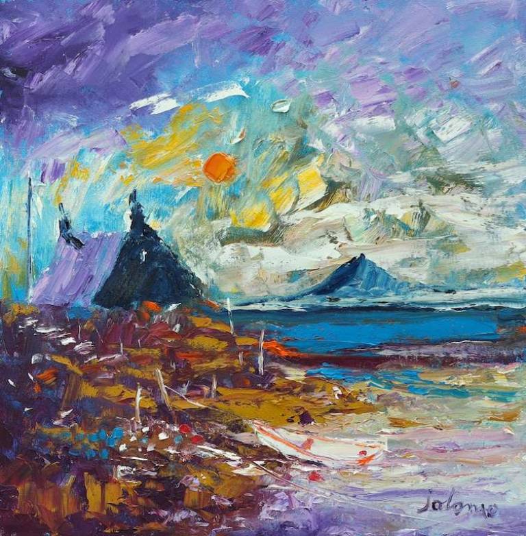 Stormy weather on the Uists 16x16 - John Lowrie Morrison