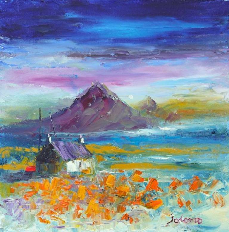 Wee haystacks South Uist 16x16 - John Lowrie Morrison