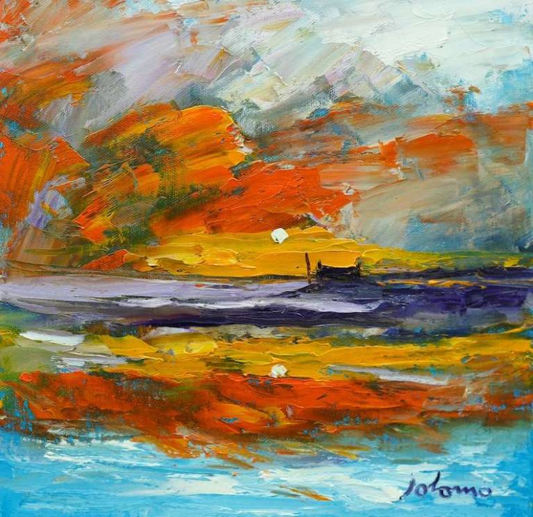 Sunset South Uist 12x12 - John Lowrie Morrison