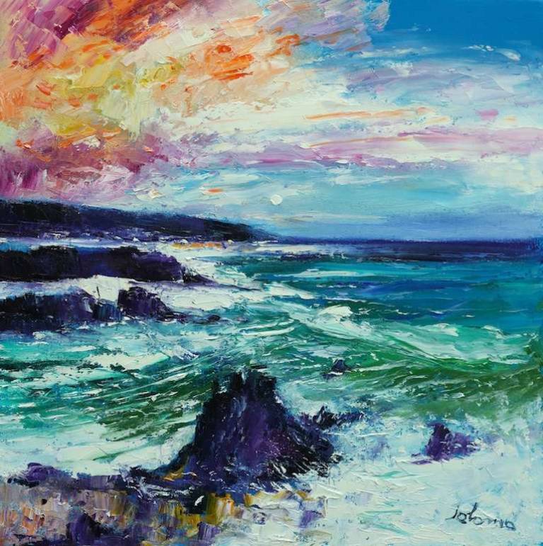 The coast near Mangersta Isle of Lewis 20x20 - John Lowrie Morrison