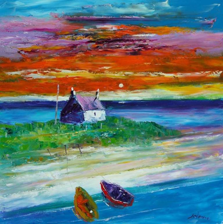 Sunset over Isle of Tiree 30x30 - John Lowrie Morrison