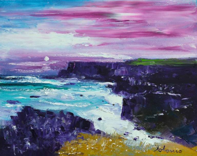 A purple eveninglight Mangersta Isle of Lewis 16x20 - John Lowrie Morrison