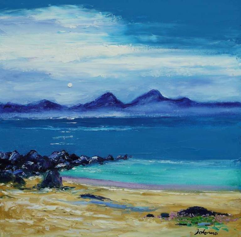 The Paps of Jura from Isle of  Colonsay 24x24 - John Lowrie Morrison