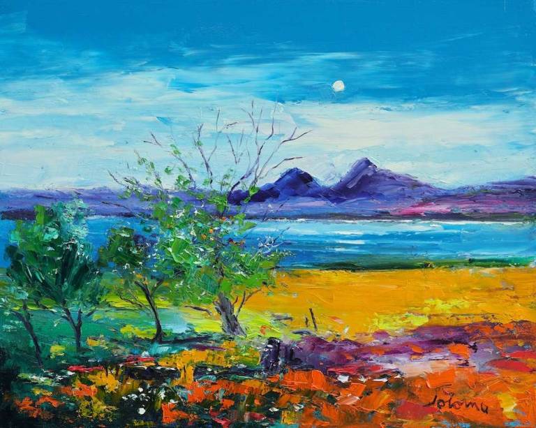 The Paps of Jura looking from Kilmory 16x20 - John Lowrie Morrison