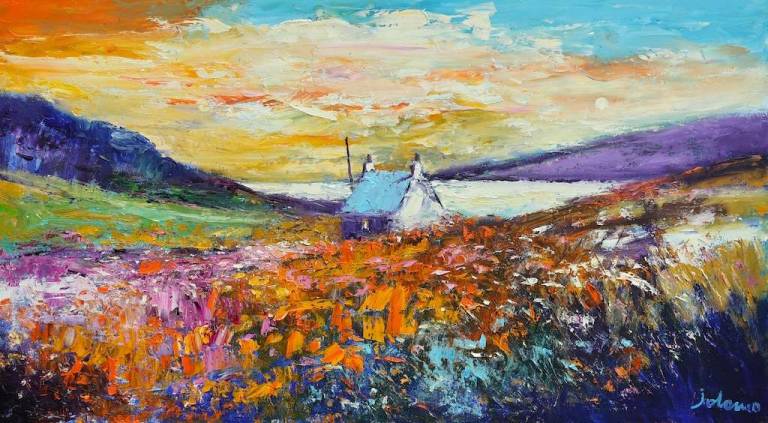 Eveninglight Loch Fada Isle of Colonsay 18x32 - John Lowrie Morrison