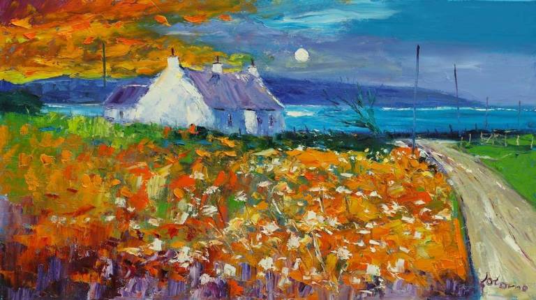 An autumn eveninglight Isle of Gigha 18x32 - John Lowrie Morrison