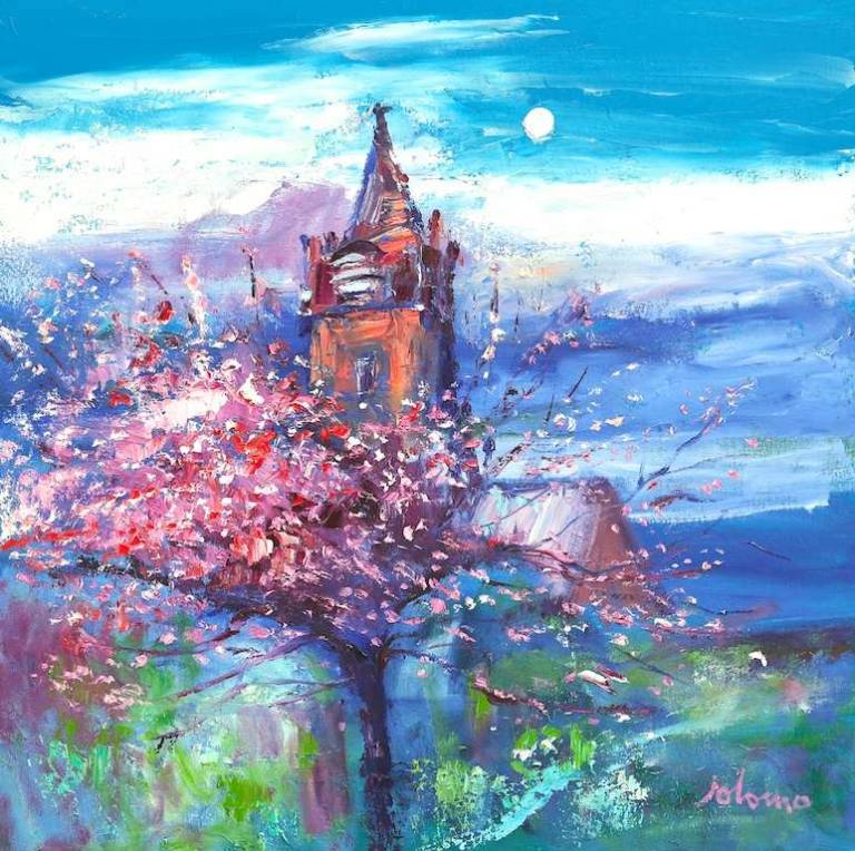 The Church at Sand Braes Whiting Bay Isle of Arran 24x24 - John Lowrie Morrison