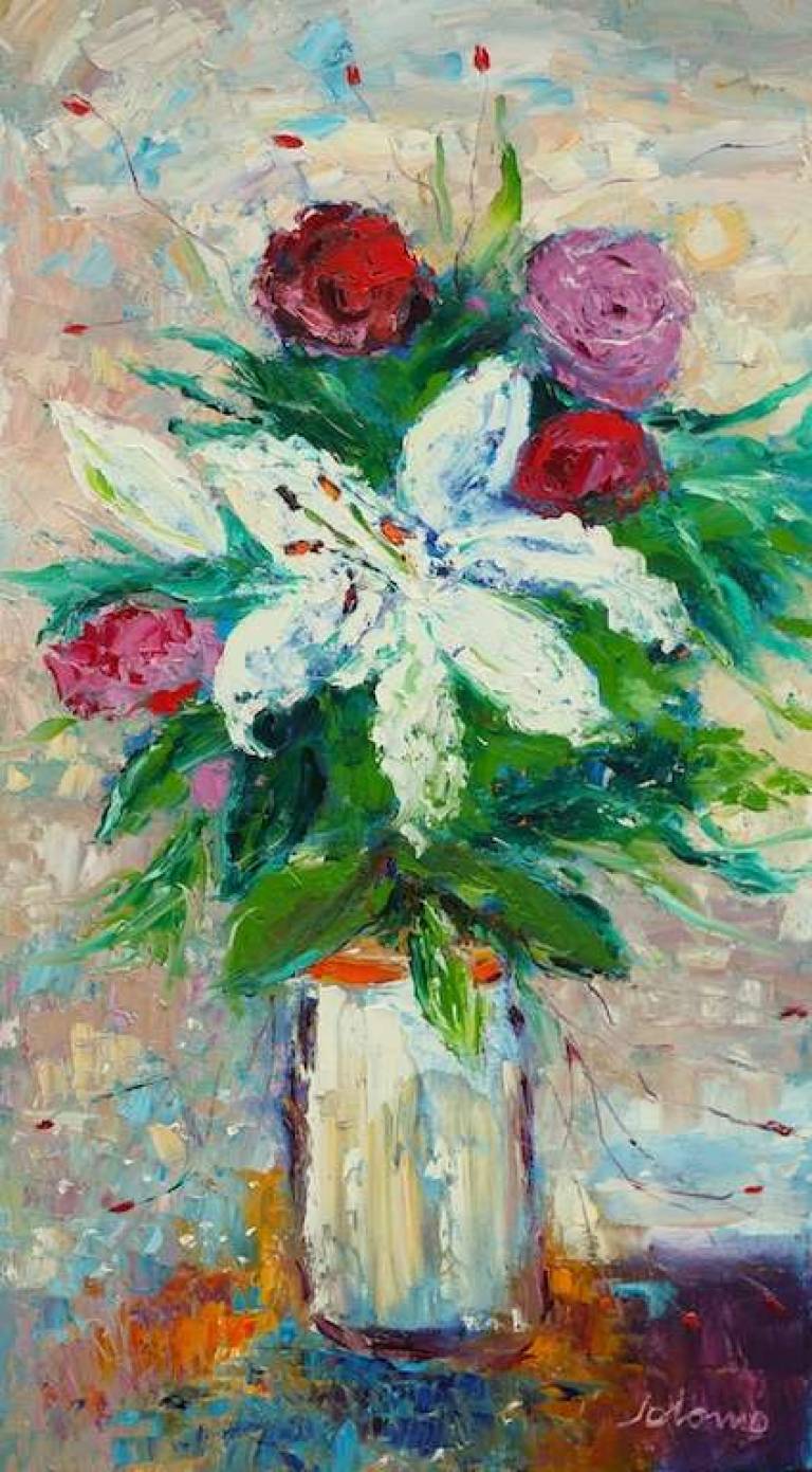 Big white lilies 32x18 - John Lowrie Morrison