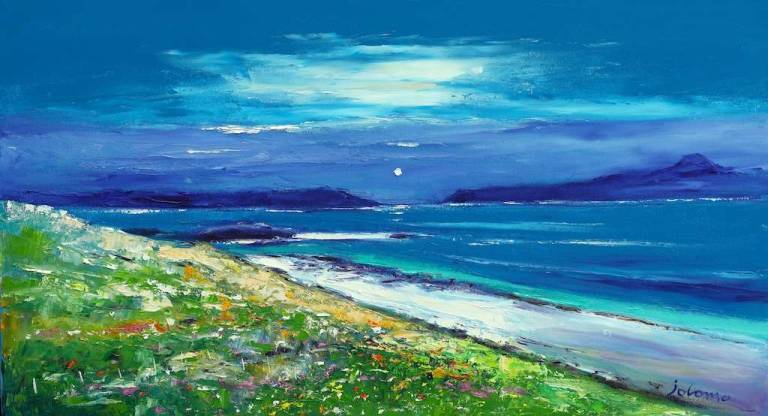 Wild flowers on the shore of Iona 18x32 - John Lowrie Morrison
