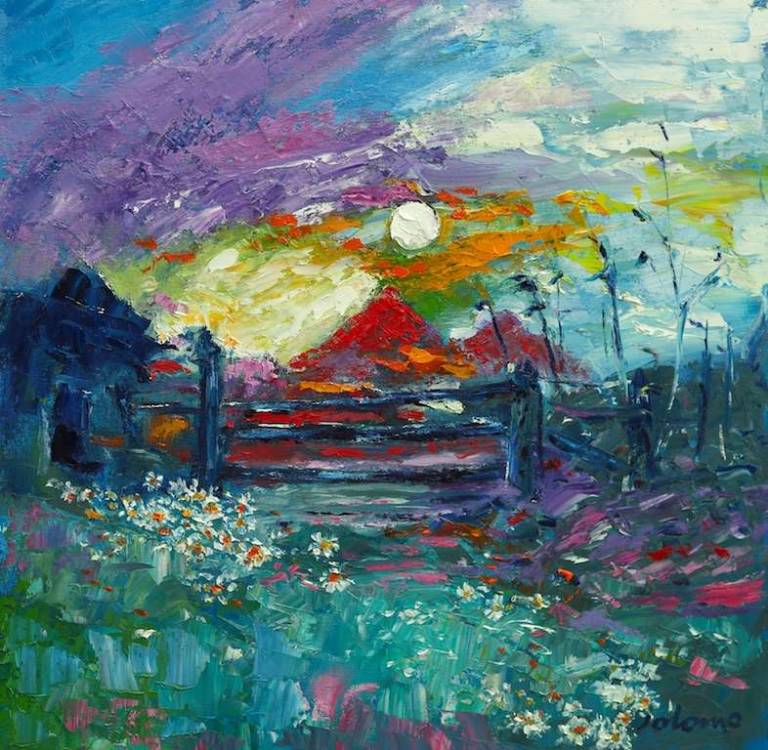 Wild flowers around Ben More 20x20 - John Lowrie Morrison