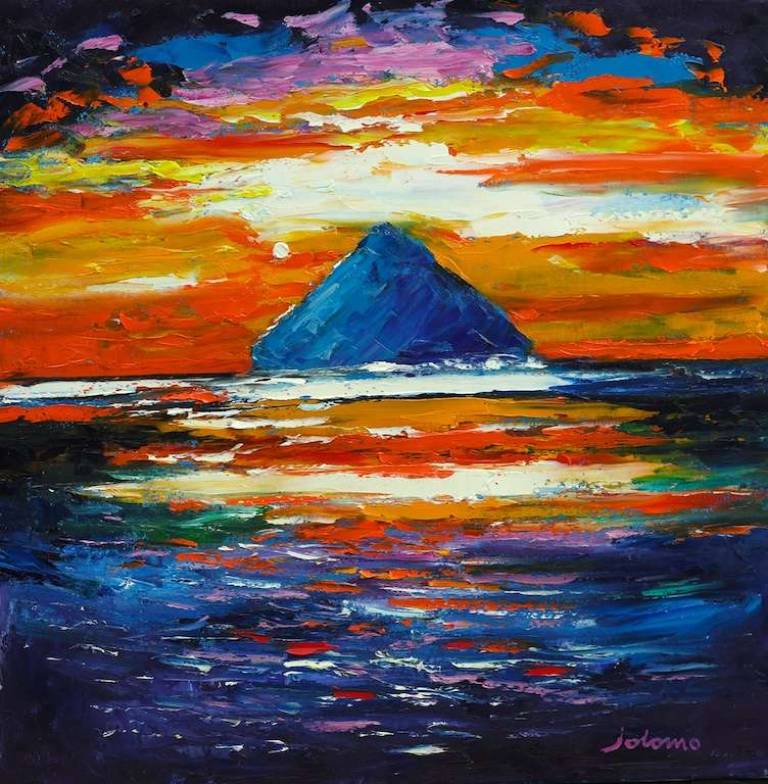 Sunset over Ailsa Craig 24x24 - John Lowrie Morrison