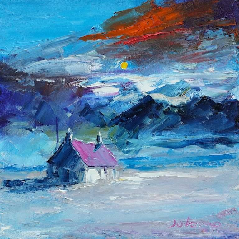 Ben More Isle of Mull winter 12x12 - John Lowrie Morrison