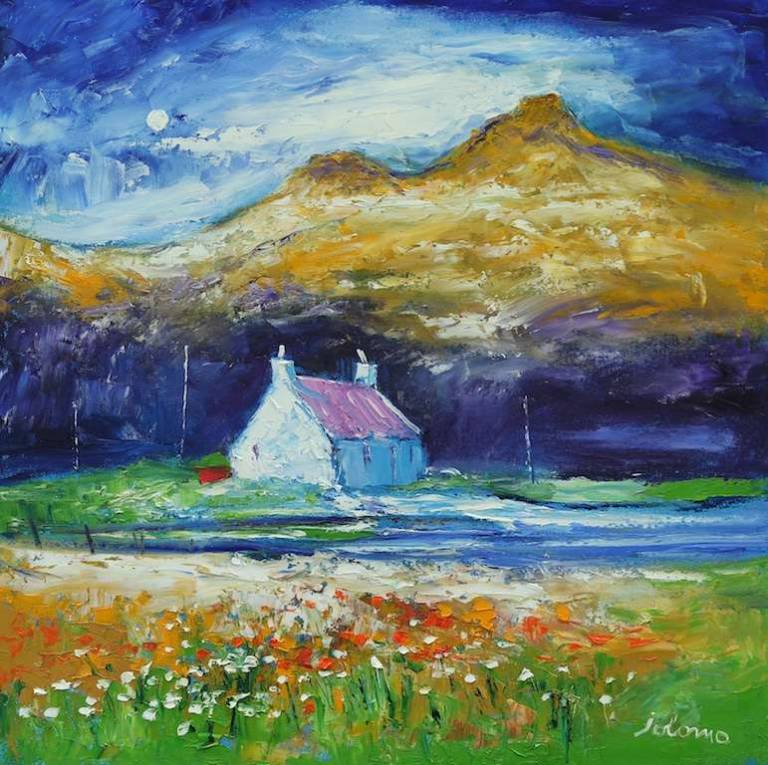 Moon over Ben More Isle of Mull 24x24 - John Lowrie Morrison