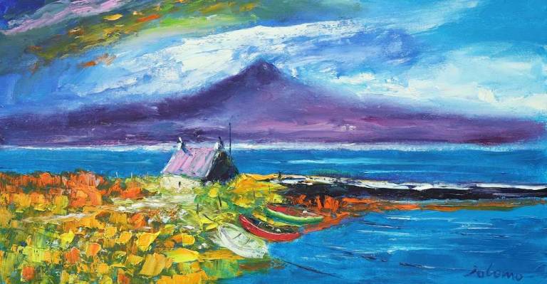 North Uist looking over to Isle of Ronay 16x30 - John Lowrie Morrison