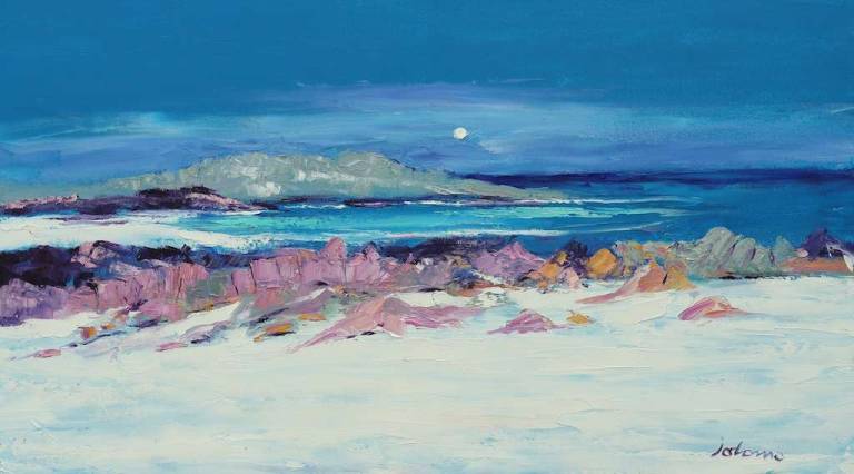 The pink rocks of Traigh An T-Suidh Iona 18x32 - John Lowrie Morrison
