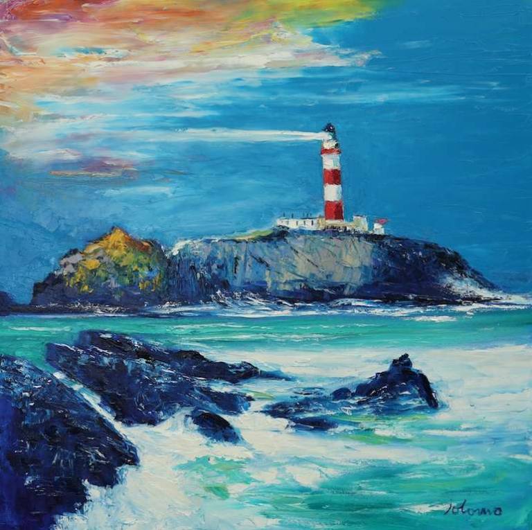 Eilean Glas Lighthouse Isle of Scalpay 30x30 - John Lowrie Morrison