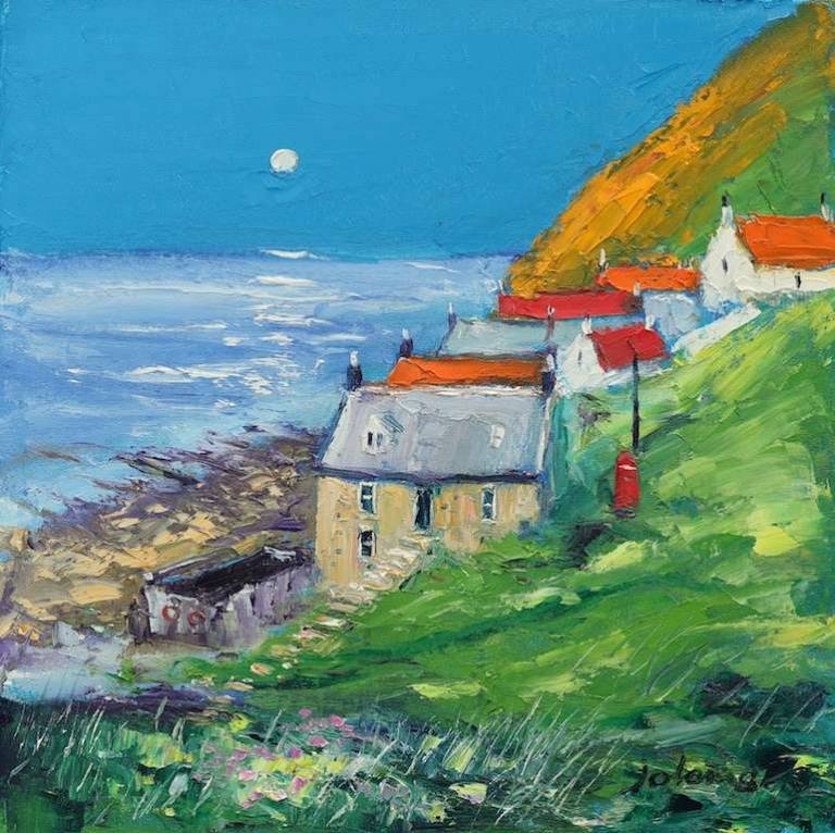 Moonlight Crovie Buchan 16x16 - John Lowrie Morrison