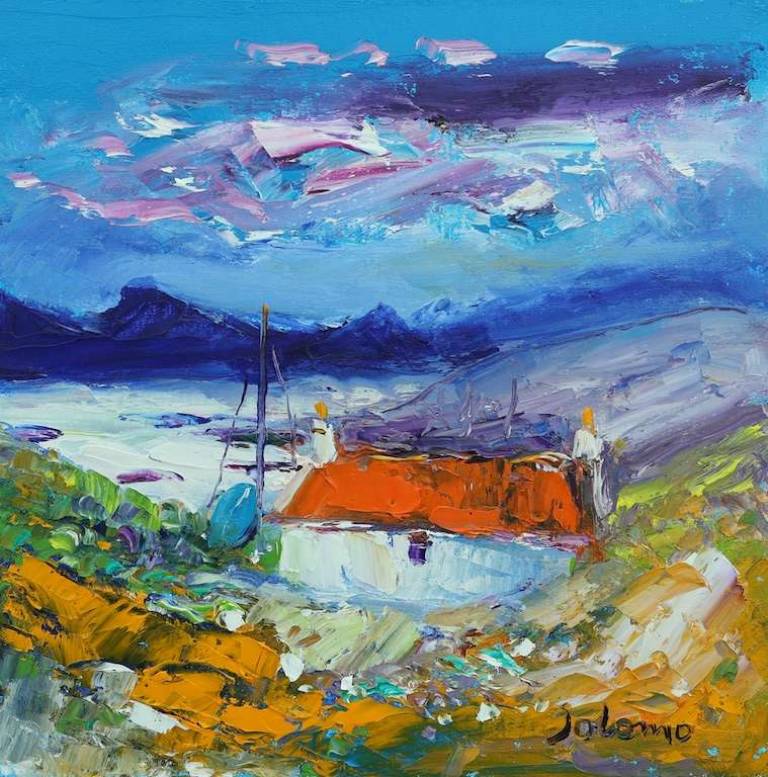 Abandoned croft at Quidinish on the Golden Road 12x12 - John Lowrie Morrison