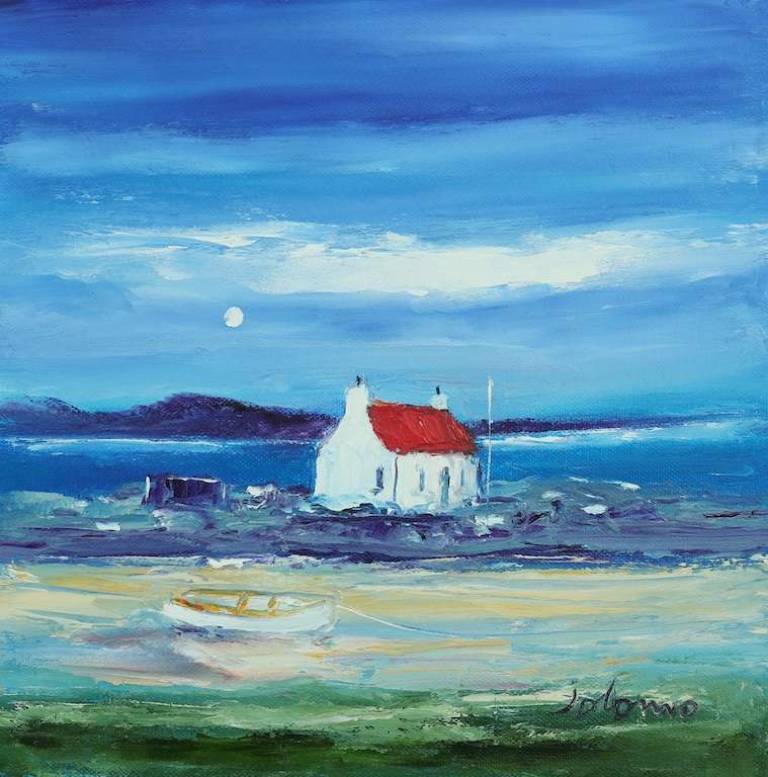 The croft near the Barra Airport 12x12 - John Lowrie Morrison
