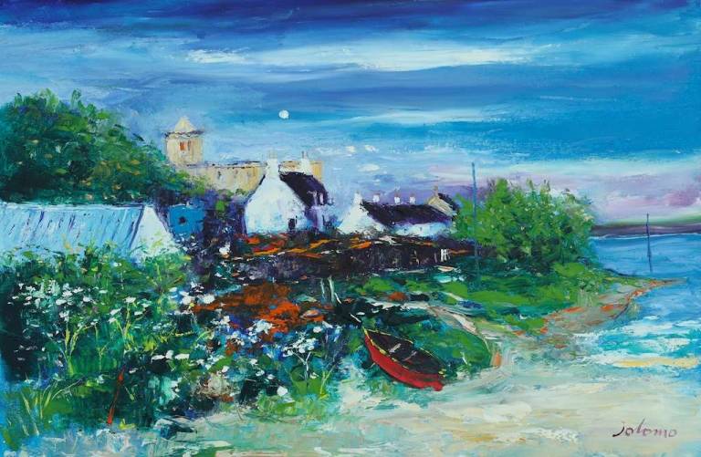 The red boat Isle of Iona 20x30 - John Lowrie Morrison