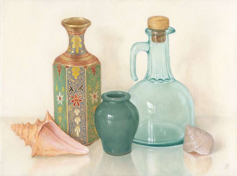 Green Porcelain & Bottle - Dawn Kay