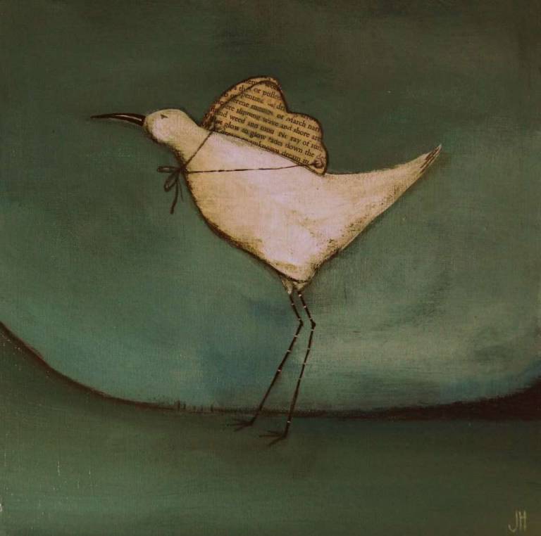 Bird In Book Page Wings (SOLD) - Jackie Henderson 