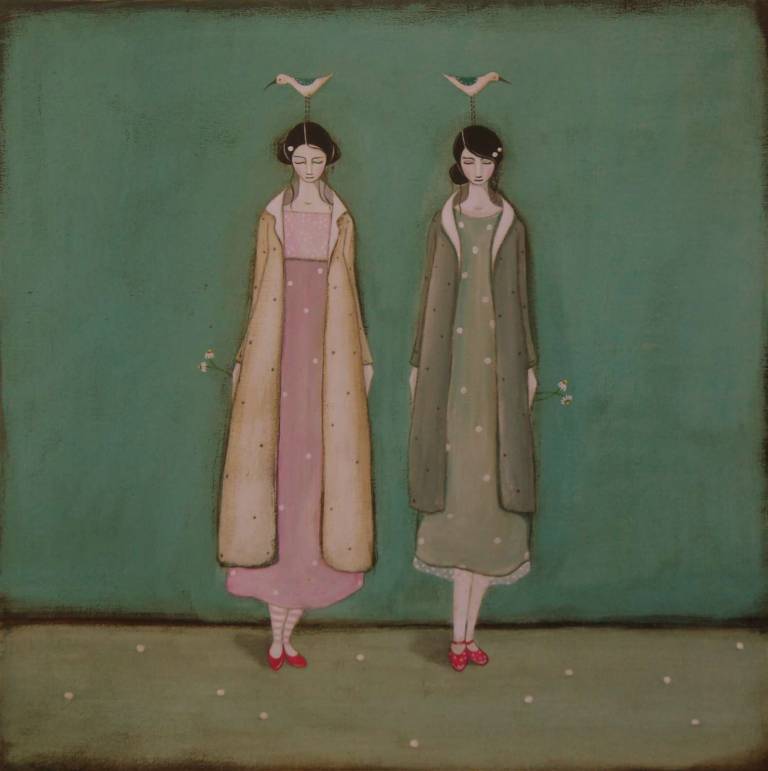 Betty And Doris Collecting Daisies (SOLD) - Jackie Henderson 