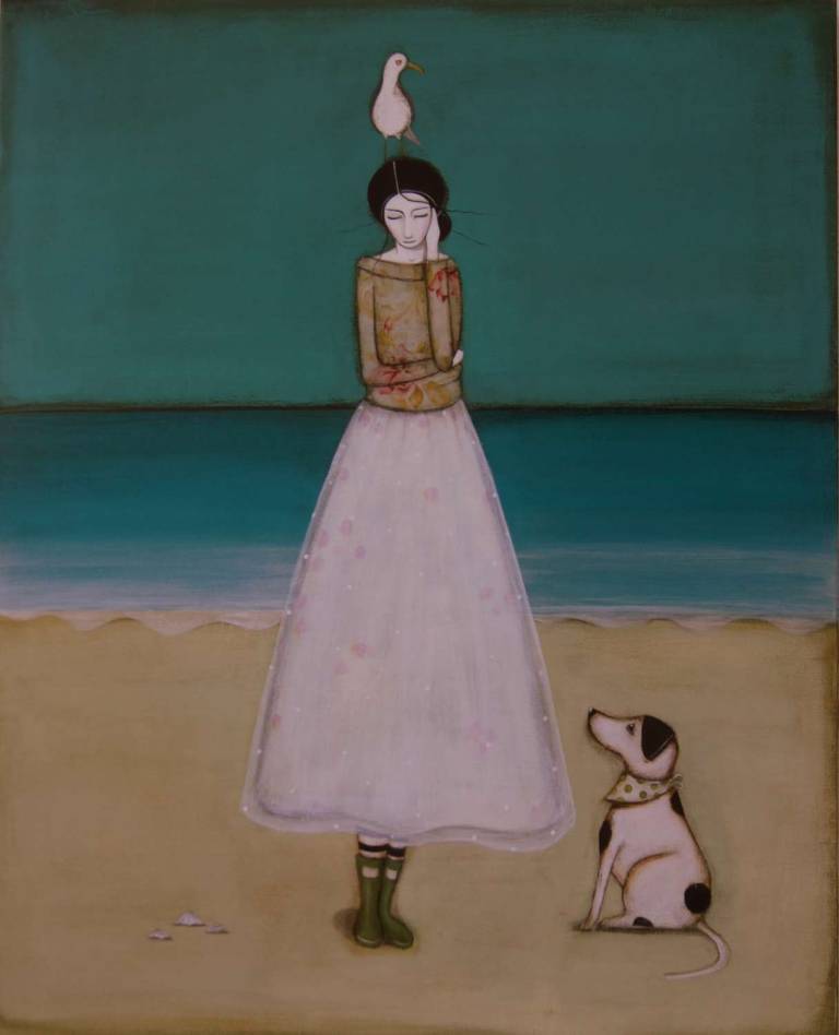 A Day On The Beach (in Hunter Wellies) (SOLD) - Jackie Henderson 
